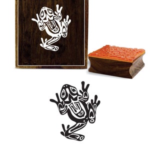 Decorative Frog Pattern Wooden Rubber Stamp, Scrap Book Stamp, Pottery Stamp, Craft Textile Square DIY Stamp, By 1 Pc Printer Stamp, PRB-627