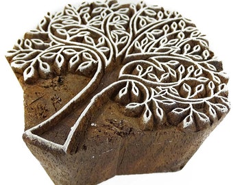 Hand Carved Tree Wood Stamp, Indian Textile Printing Block