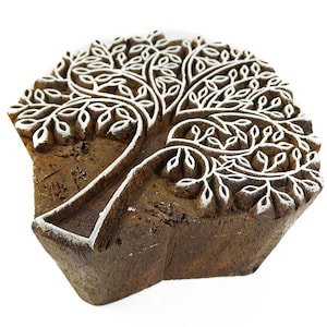 Hand Carved Tree Wood Stamp, Indian Textile Printing Block
