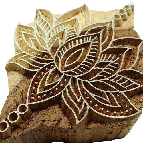 Hand Carved Floral Design Wooden Block Textile Printing Etsy