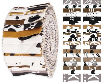 Jelly Roll 40 Strip Assorted Bundle, 100% Cotton Fabric Jelly Roll Bundle For Scrapbooking,Fabric Strips for Quilting, Crafting, and Sewing