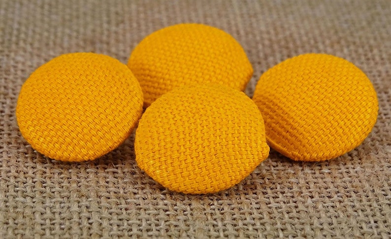 2 Holes Buttons Cotton Twill Fabric Covered Button Round Shape Pack of 50 Pieces Yellow Buttons PBTN-CT1E-B Sewing Accessories