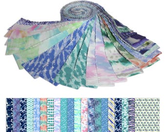 Jelly Roll 40 Strip Assorted Bundle, 100% Cotton 2.5" Fabric Jelly Roll Bundle For Scrap booking, Precut Quilt Project, Crafting, and Sewing