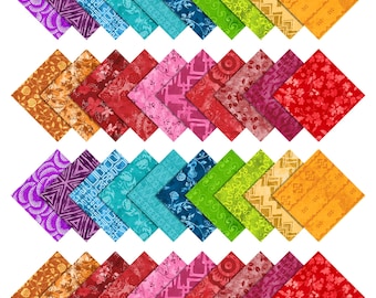 Soimoi Batik Print Precut Cotton Fabric Quilting Squares Charm Pack DIY Patchwork Sewing Craft