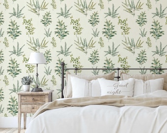 S4sassy zelfklevend behang, groene varen en gebladerte print muurschildering behang, peel and stick contactpapier voor muren, accentmuur entree