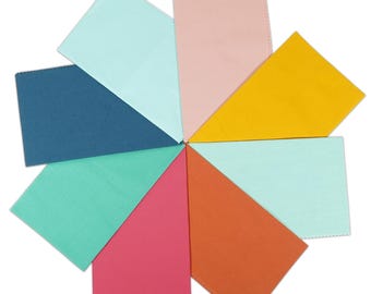 Solid Cotton Fabric Bundle, Quilting Squares, 18x22 Inch, 8 Pcs