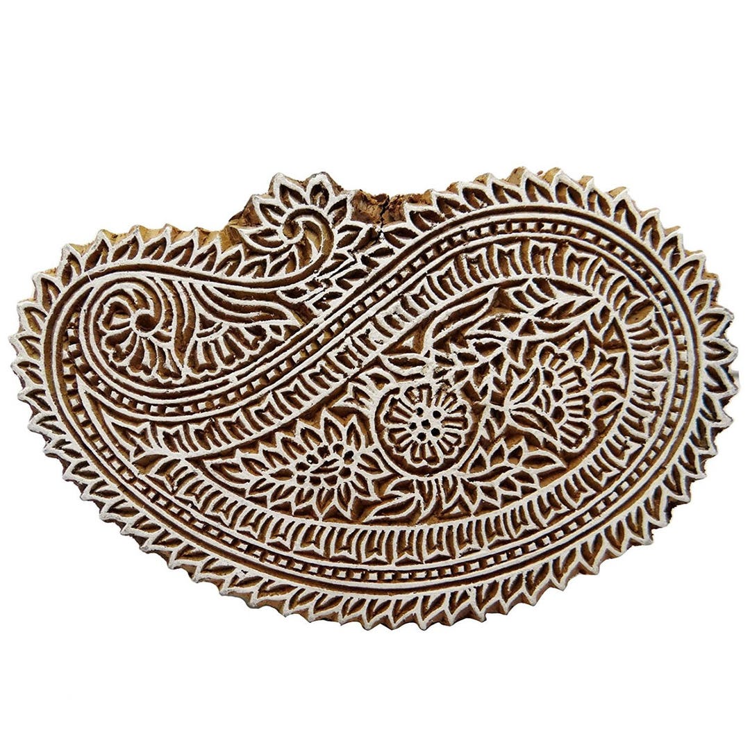 Paisley Design Wooden Printing Block, Wall Paper Block, Fabric Printing