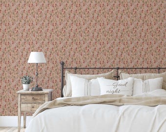 Blumenmuster zum Abziehen und Aufkleben, entfernbare Vinylwandverkleidung