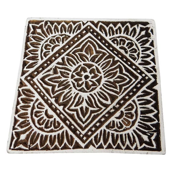 Indische Stempel Stempel handgeschnitzt Drucken Block Textile Stempel 4 x 5