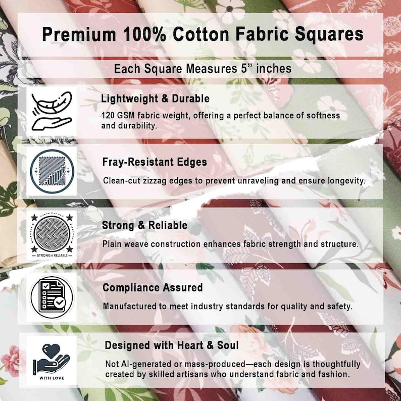 14 pcs 20 x 20 inch cotton fabric square quilting... Floral Cotton Fabric Squares, Quilting Charm Pack, DIY Crafts - Etsy