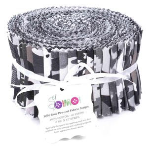 Jelly Roll 40 Strip Assorted Bundle, Fabric Strips for Quilting, Crafting, and Sewing, 100% Cotton Fabric Jelly Roll Bundle For Scrapbooking