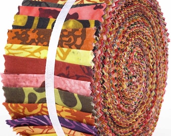 Batik Fabric Jelly Roll – Mustard Yellow Cotton Quilting Strips