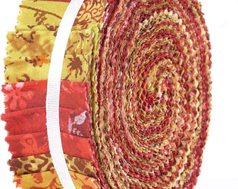 Batik Cotton Jelly Roll – Red Fabric Strips, Quilting Precuts (40 Pcs)