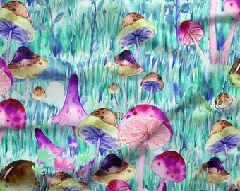 Soimoi Cotton Turquoise Blue Fabric - by The Yard,  Botanical and Earthy Fusion Printed Sewing Fabric Material Fabric for Designer Fabric