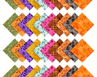 Cuadrados de tela de algodón con estampado floral, paquete de 40 piezas para patchwork