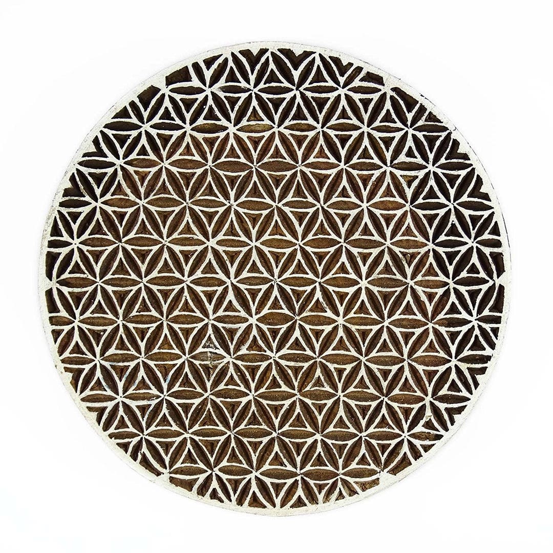 Round Shape Floral Designe Wooden Printing Blocks Indian Art - Etsy