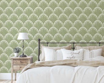 S4sassy zelfklevend behang, groen bladprint behang, Peel and Stick contactpapier voor muren, accentmuur entree, kantoordecor