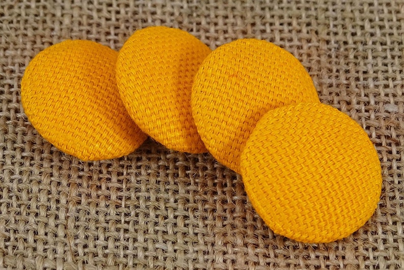 2 Holes Buttons Cotton Twill Fabric Covered Button Round Shape Pack of 50 Pieces Yellow Buttons PBTN-CT1E-B Sewing Accessories