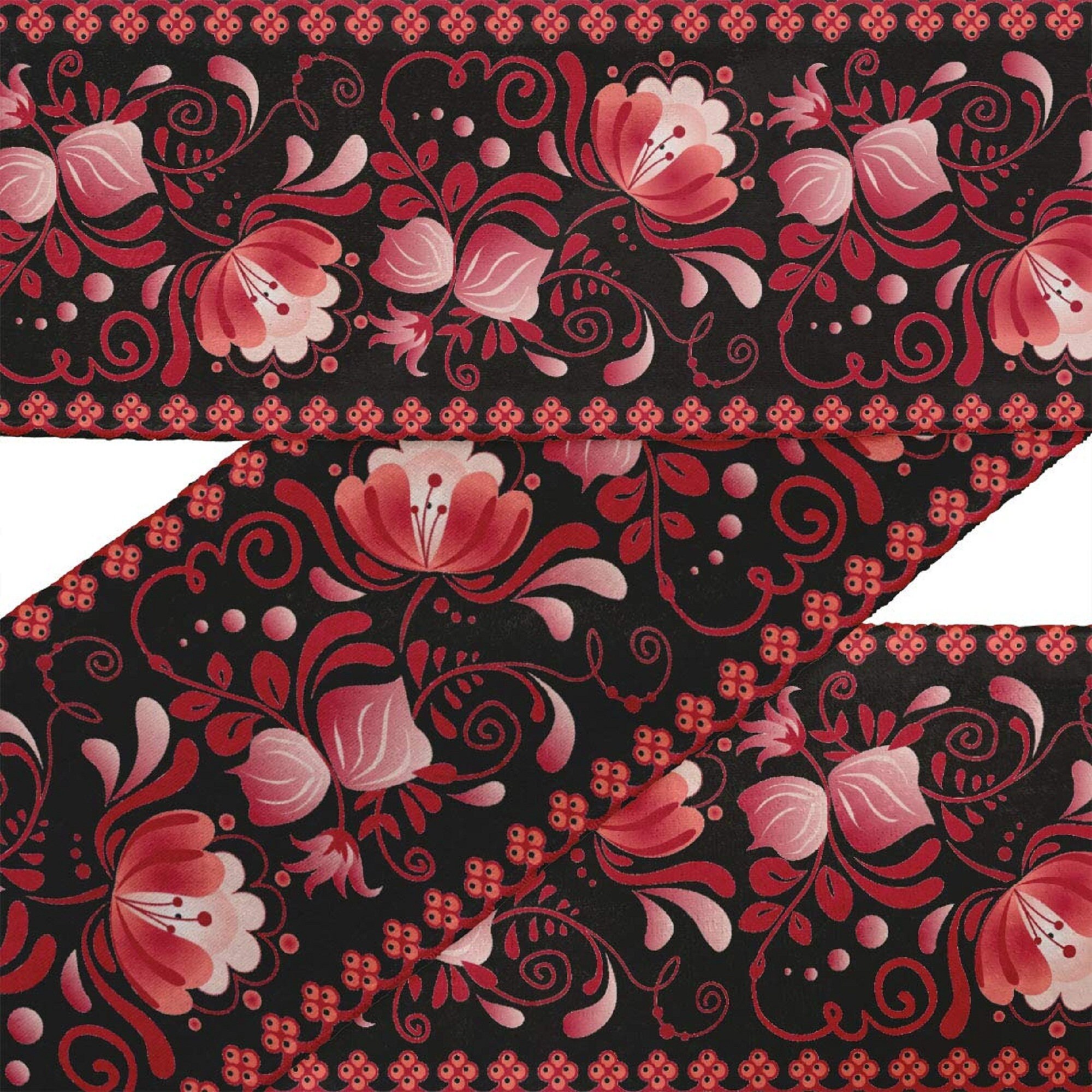 Purple Peacock Embroidered Trim Fabric Ribbon 4.2” Wide Trim Border By The Yard