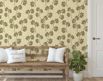 S4sassy zelfklevend behang, Peel and Stick contactpapier voor muur, accentmuur hal, kantoordecor, groen blad print muurschildering behang
