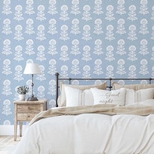 S4Sassy Peel & Stick Vinyl Tapete, Tapete Wasserdicht-Blau Entfernbare Tapete im asiatischen Stil für in Schlafzimmer, Wohnzimmer