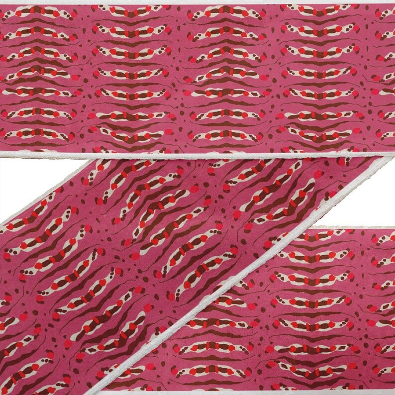 TRM-TU-648 Indian Crafting Animal Skin Texture Decorative Fabric Lace Printed Velvet Trim Sewing Border Ribbon Trim By 9 Yard