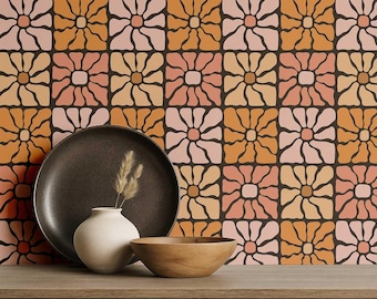 S4sassy Self Adhesive Wallpaper, Multi Retro Wallpaper, Peel & Stick Contact Paper for Entryway wall Kitchen Backsplash, Home Decor, Bedroom