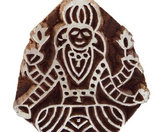 Laxmi Design Wooden Printing Block, Indian Art Stamp