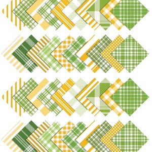 Check Prints Cotton Fabric Bundle, 40 Precut Quilting Squares