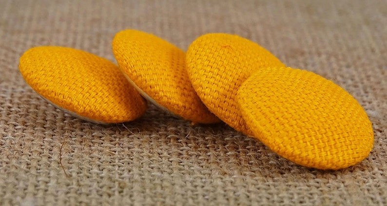 2 Holes Buttons Cotton Twill Fabric Covered Button Round Shape Pack of 50 Pieces Yellow Buttons PBTN-CT1E-B Sewing Accessories