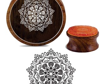 By 1 Pcs Printer Stamp PRB-317 Brown Square Wooden Rubber Stamp Floral Pattern Scrap-booking Craft Textile Stamps Printing Block