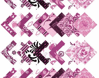 Floral Print Cotton Fabric Squares, Quilting Charm Pack