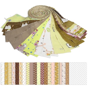 Soimoi 40Pcs African Animals Cartoons Print Cotton Precut Fabrics for Quilting Craft Strip,Cotton Strips for Home Décor, Blanket, Rugs,craft