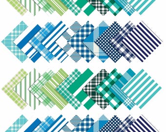 Check Prints Cotton Fabric Bundle, Quilting Squares Charm Pack