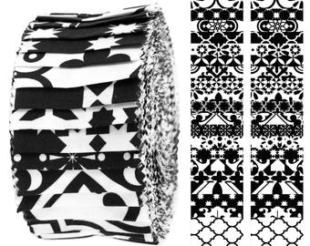 100% Cotton Fabric Jelly Roll Bundle For Scrapbooking, Jelly Roll 40 Strip Assorted Bundle, Fabric Strips for Quilting, Crafting, and Sewing