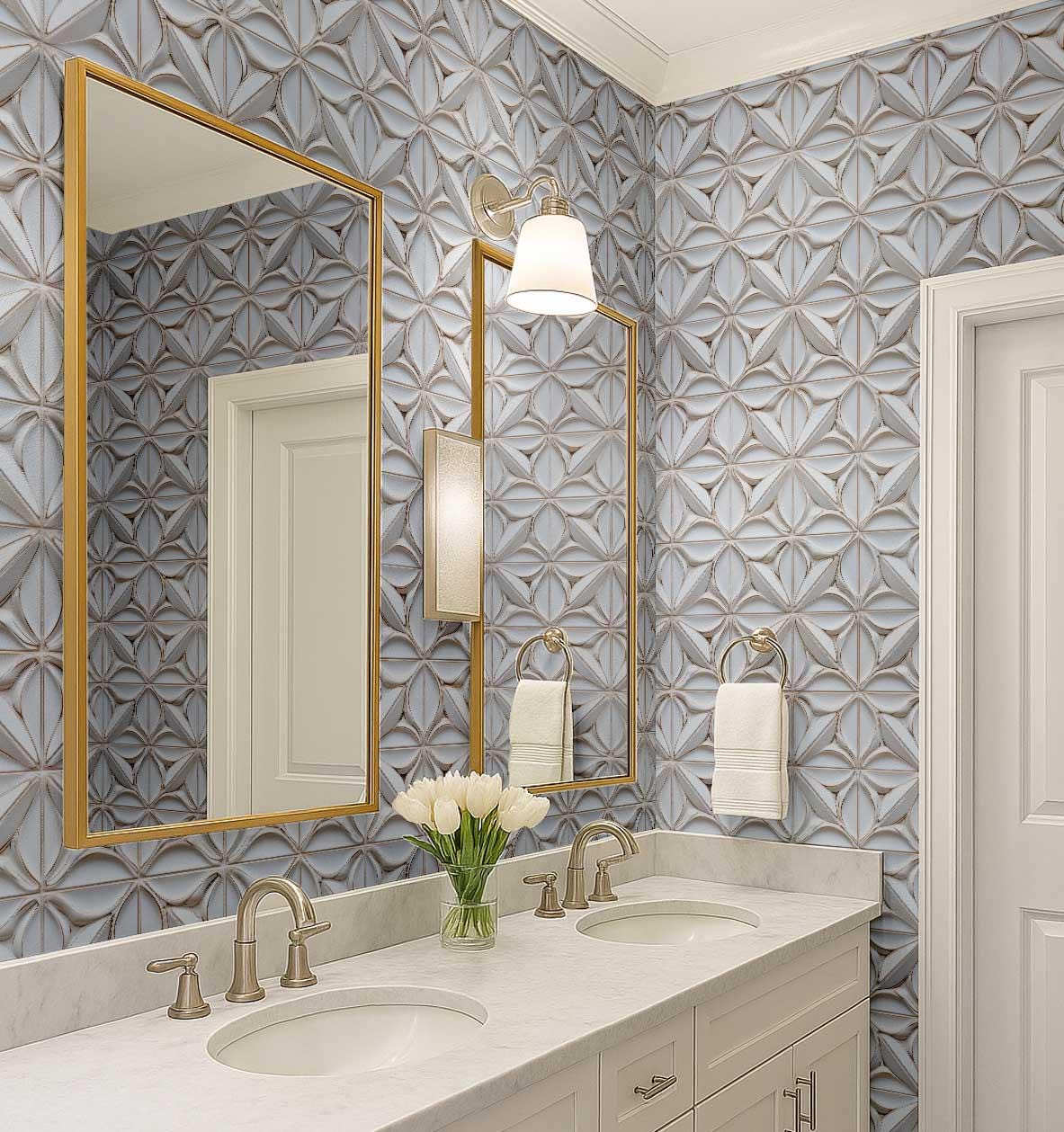 S4sassy Vintage Style Waterproof Wall Wrap, Mosaic Tile Wallcover ...