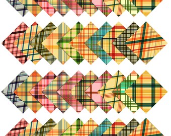 Cuadrados de tela de algodón a cuadros precortados, paquete de encanto para patchwork