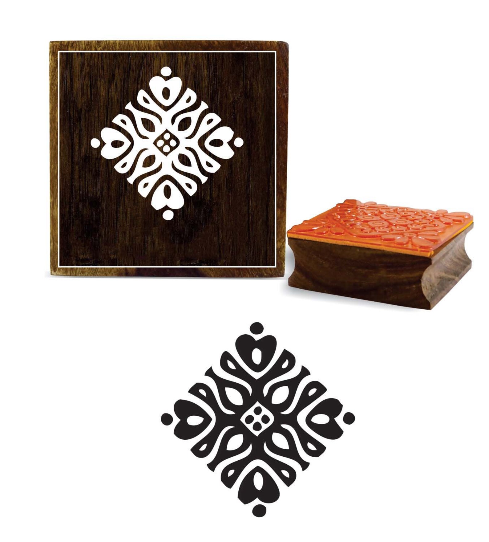 Decorative Damask Wooden Rubber Stamp Indian Craft Textile Etsy