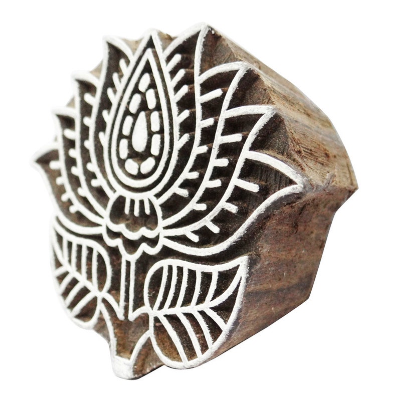 Wood Block Stamp Textile Printing Block Stamps for Clay Etsy