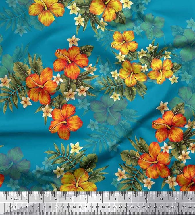Soimoi Georgette Viscose Fabric Check & Mosaic Patchwork Fabric Prints by Yard 42 Inch Wide