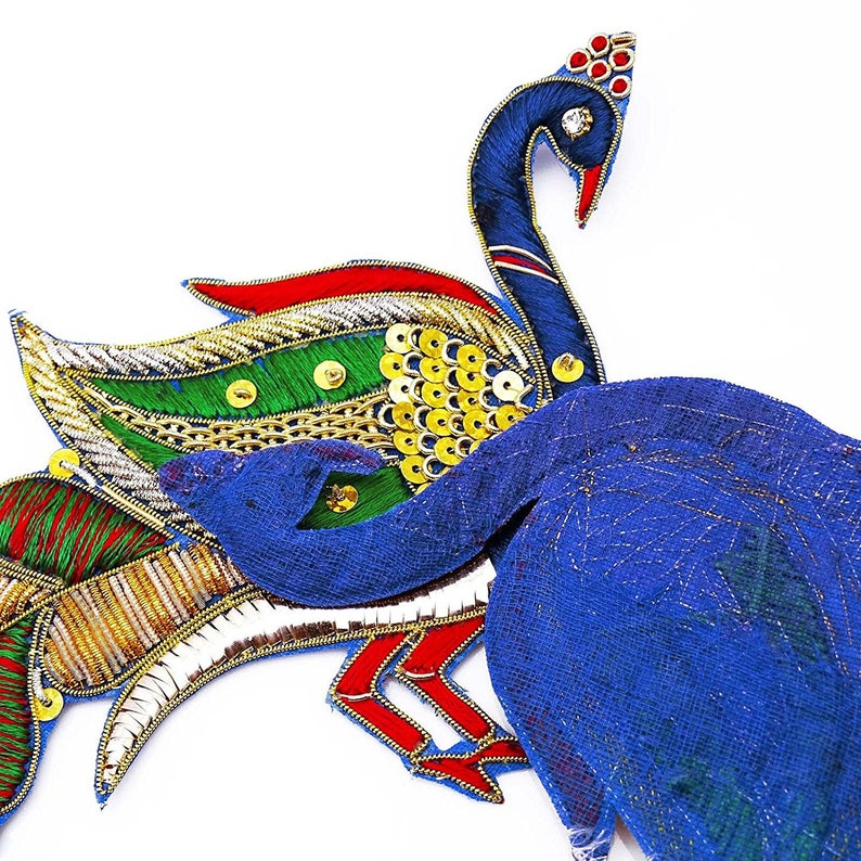 Peacock Beaded Applique MultiColor Sewing Appliques Crafting Etsy