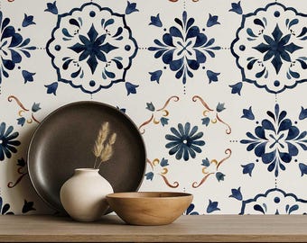 Papel tapiz autoadhesivo S4sassy, vinilo azul desprendible para pared, ideal para decorar la cocina, el salpicadero y la pared.