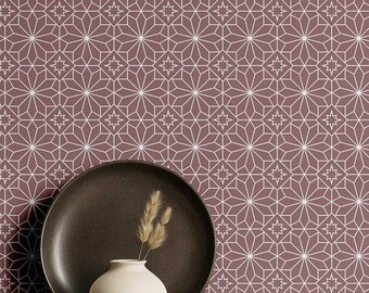 S4sassy Removable Vintage Style Waterproof Wall Wrap, Lattice Star Pattern Contact Paper for Backsplash, Self Adhesive Vinyl Wallpaper Roll