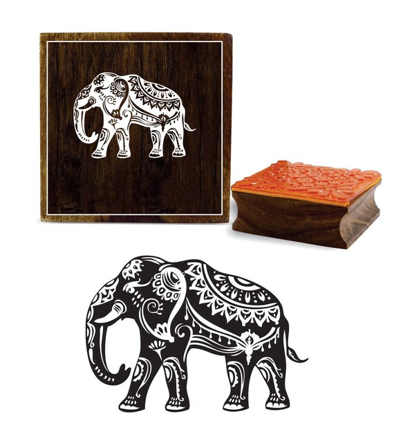 Elefant Muster Holz Quadrat Stempel Schrott Buchung Handwerk Etsy