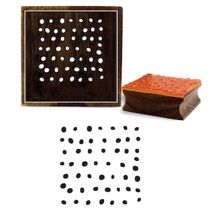 Indian Wooden Dots Pattern Stamp, Fabric Print Block