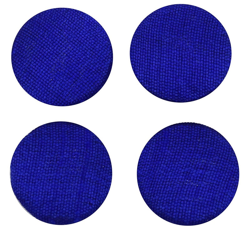 Royal Blue Button Pack of 12 Pieces 2 Holes Coat Suit Sewing Buttons PBTN-PD4A-A Poly Dupion Fabric Cloth Covered