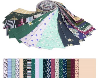 100% Cotton Fabric Jelly Roll for Scrap booking, Jelly Roll 40 Strip Assorted Bundle, Fabric Strips for Quilting, Crafting and Sewing
