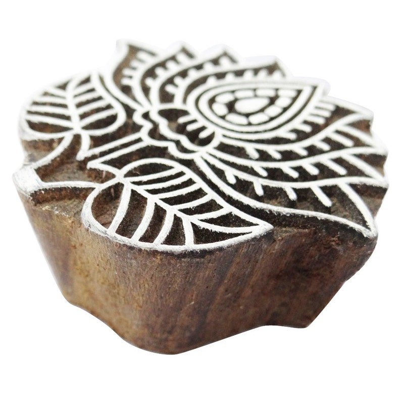 Wood Block Stamp Textile Printing Block Stamps for Clay Etsy