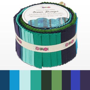 Soimoi Solid Jelly Roll Fabric Strips for Quilting, 40 Strip Assorted Bundle, Jelly Roll for Scrap booking, Sewing, Craft, Home Decor, Rug