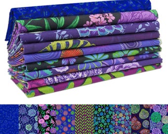 Ocean Garden Bliss Fat Quarter Bundle, 100% Cotton, 9 Pcs (18" x 22")